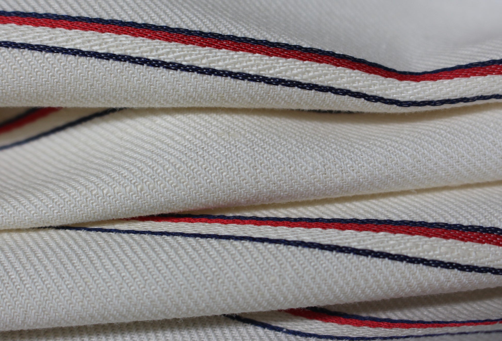 Tissu toile sergé lin et coton - écru à rayure - photo 2/4 | So Tissus