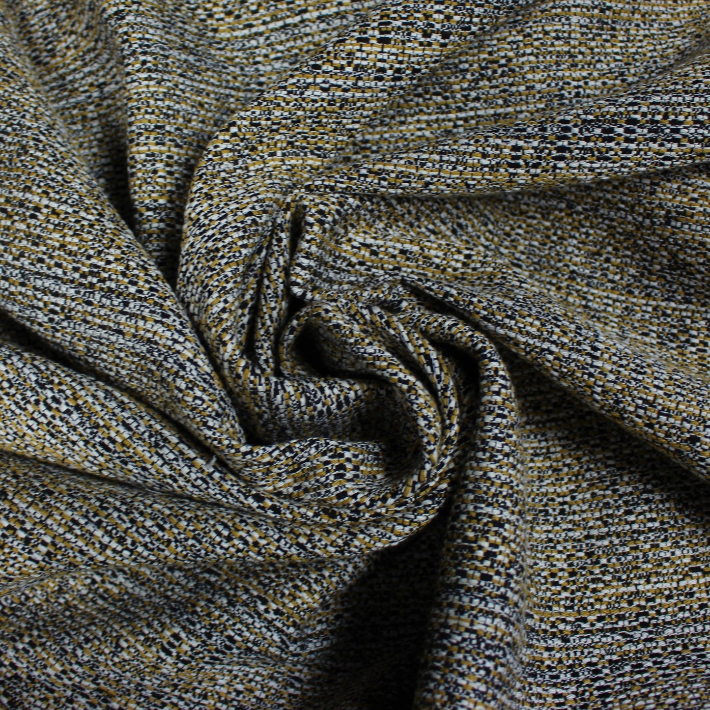 Tissu tweed chiné - noir, blanc et beige - photo 1/4 | So Tissus