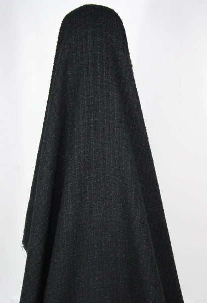 Tissu tweed de laine bouclette noir - à carreaux ton sur ton | Bennytex | Mondial Tissus | Cousette | Tissus de rêve | Tissus.net