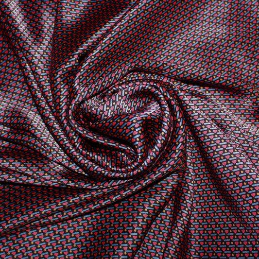 Tissu satin de soie 100% - imprimé géométrique | Bennytex | Mondial Tissus | Cousette | Tissus de rêve | Tissus.net