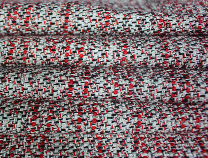 So Tissus - Coupon de 2 mètres - tissu tweed viscose - rouge et blanc | Bennytex | Mondial Tissus | Cousette | Tissus de rêve | Tissus.net