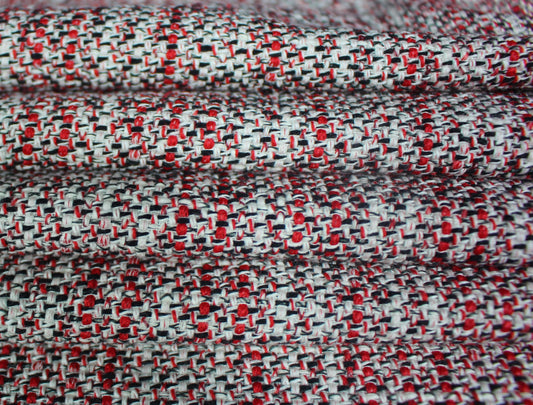 So Tissus - Coupon de 2 mètres - tissu tweed viscose - rouge et blanc | Bennytex | Mondial Tissus | Cousette | Tissus de rêve | Tissus.net