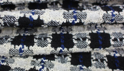 So Tissus | Coupon de 3 mètres - Tweed coton à carreaux - noir et blanc| Bennytex | Mondial Tissus | Cousette | Tissus de rêve | Tissus.net