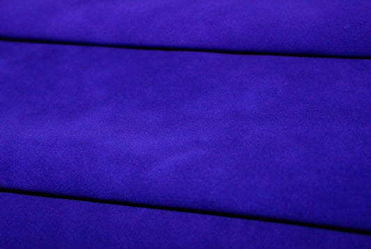 Cuir de veau aspect daim - bleu | So Tissus