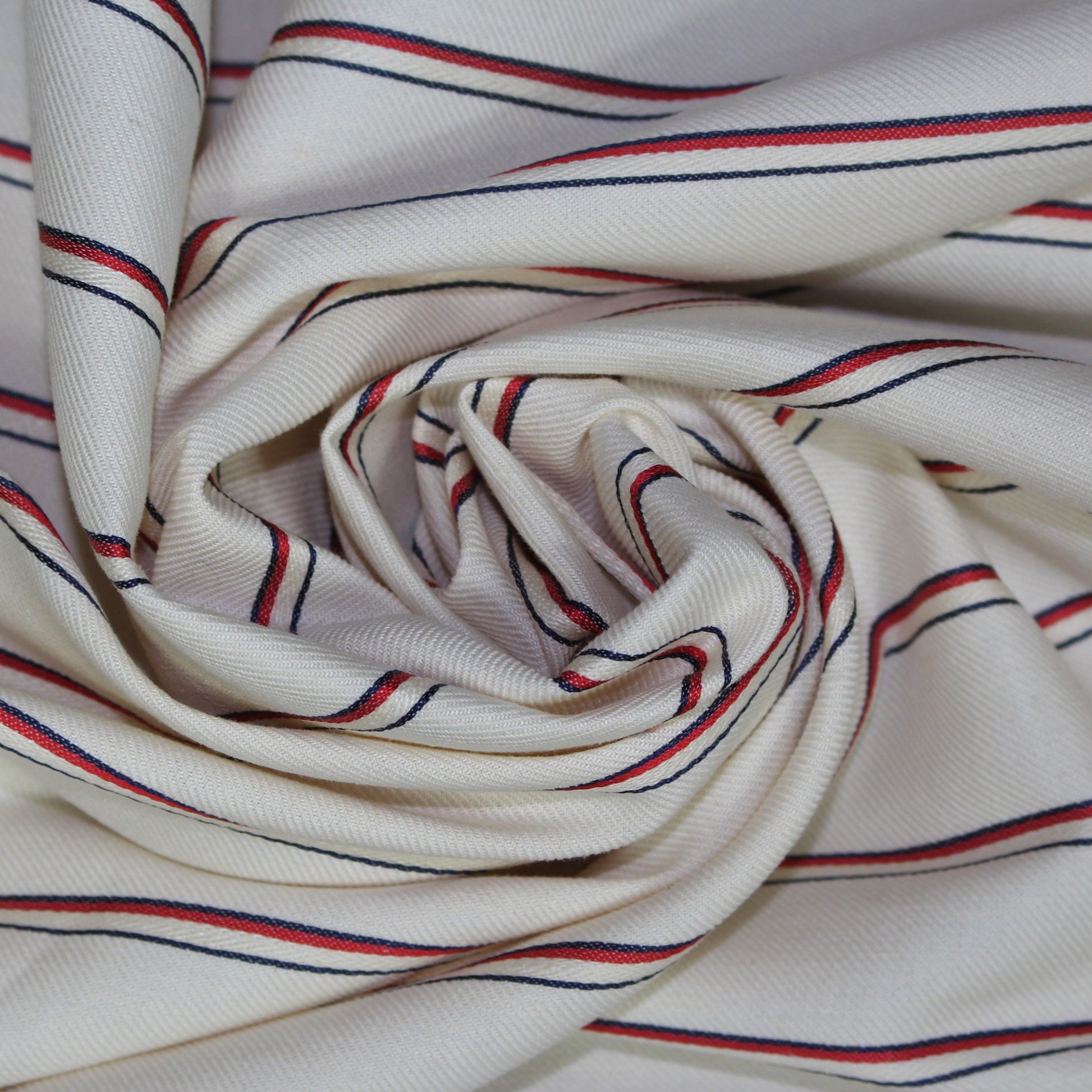 Tissu toile sergé lin et coton - écru à rayure - photo 1/4 | So Tissus