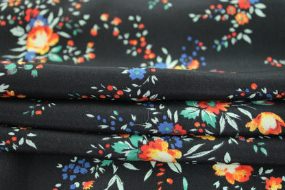 Tissu crêpe de chine 100% soie - imprimé fleuri - photo 3/5 | So Tissus