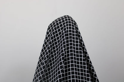 Tissu javanaise de viscose - à carreaux blanc et noir - photo 4/5 | So Tissus