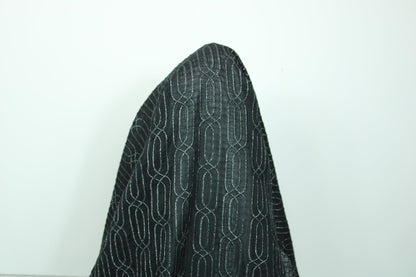 Tissu voile coton brodé - motif géométrique - noir - photo 3/6 | So Tissus
