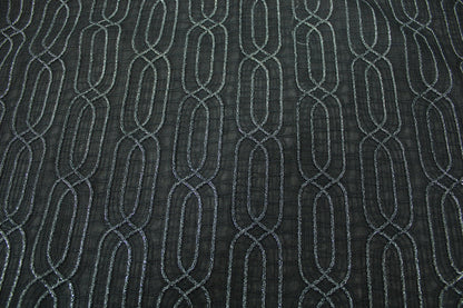 Tissu voile coton brodé - motif géométrique - noir - photo 6/6 | So Tissus