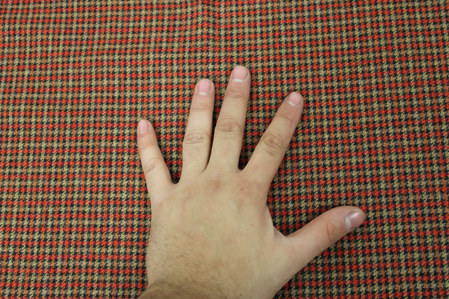 Tissu lainage - pieds de poule - ton orangé - photo 5/5 | So Tissus