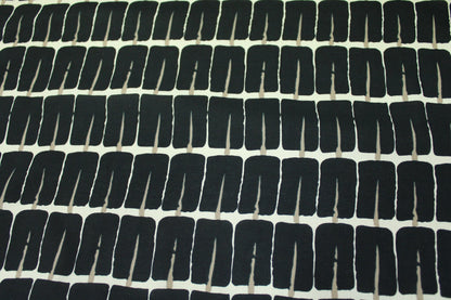 Tissu popeline coton - imprimé géométrique - noir et beige - photo 4/6 | So Tissus
