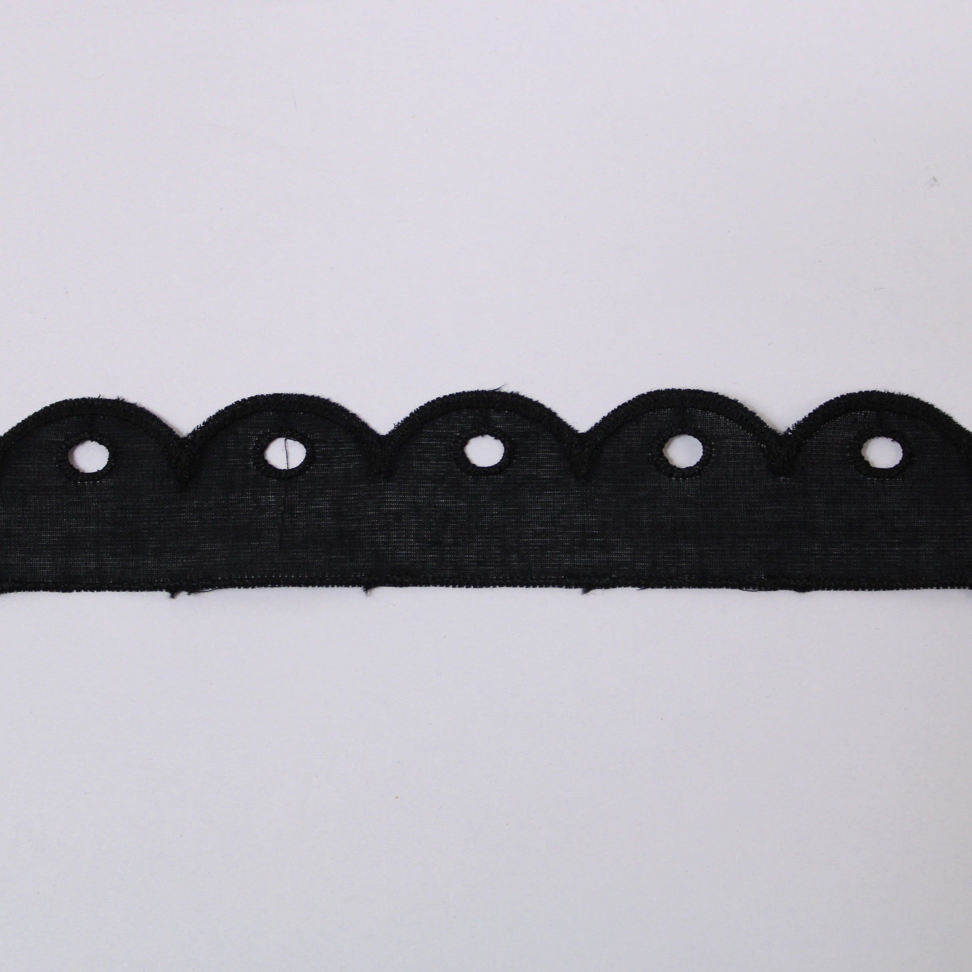 Galon - broderie anglaise noire - motif circulaire - photo 1/3 | So Tissus