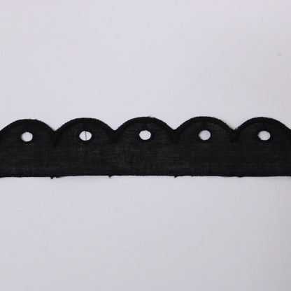 Galon - broderie anglaise noire - motif circulaire - photo 1/3 | So Tissus