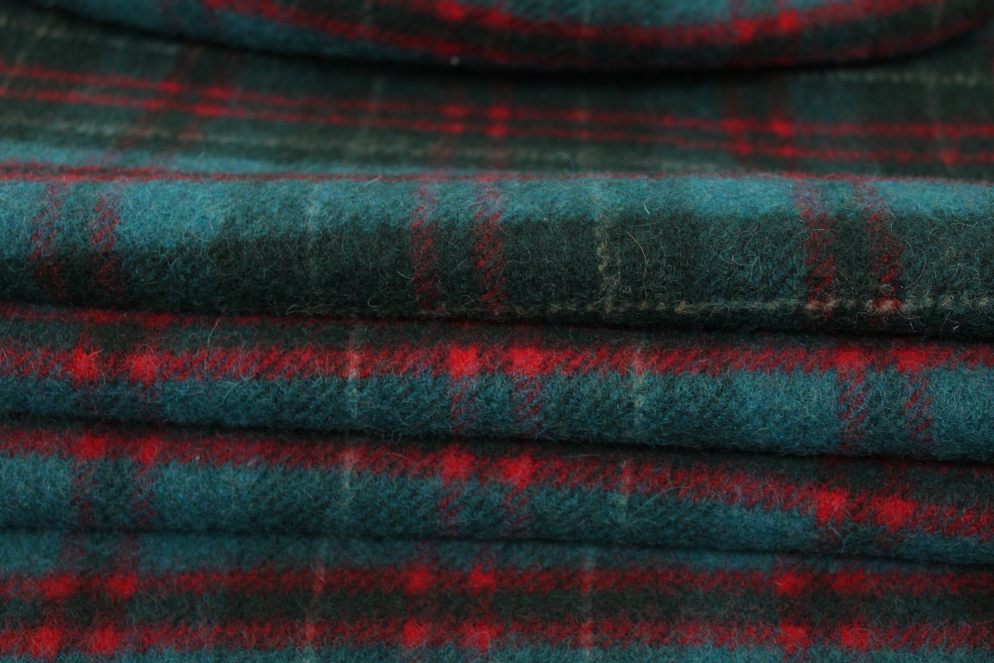 Tissu laine mohair - à carreaux - ton bleu vert canard - photo 2/5 | So Tissus