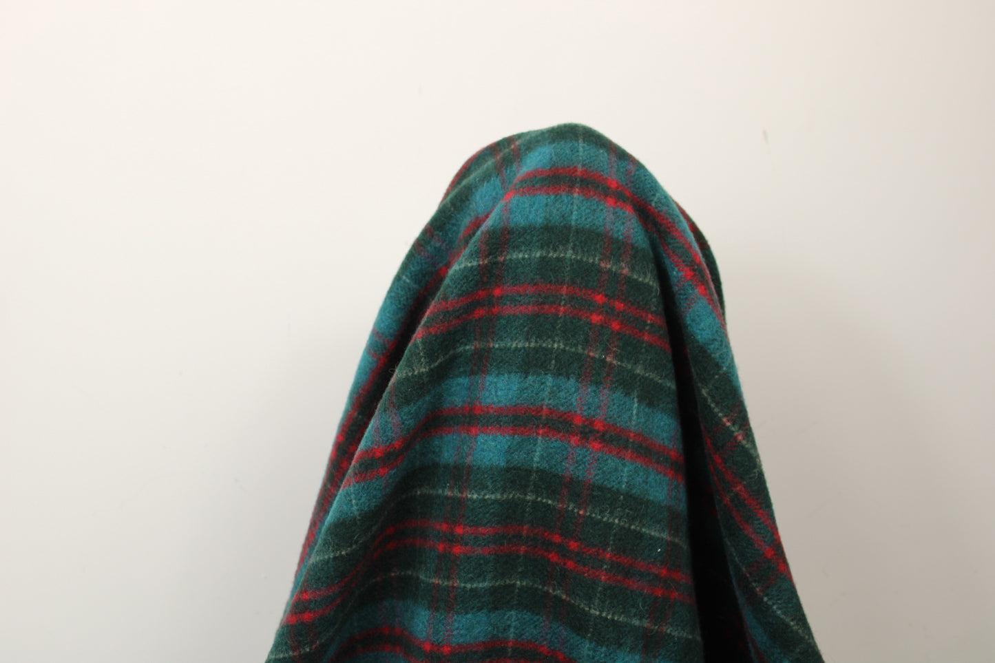 Tissu laine mohair - à carreaux - ton bleu vert canard - photo 3/5 | So Tissus