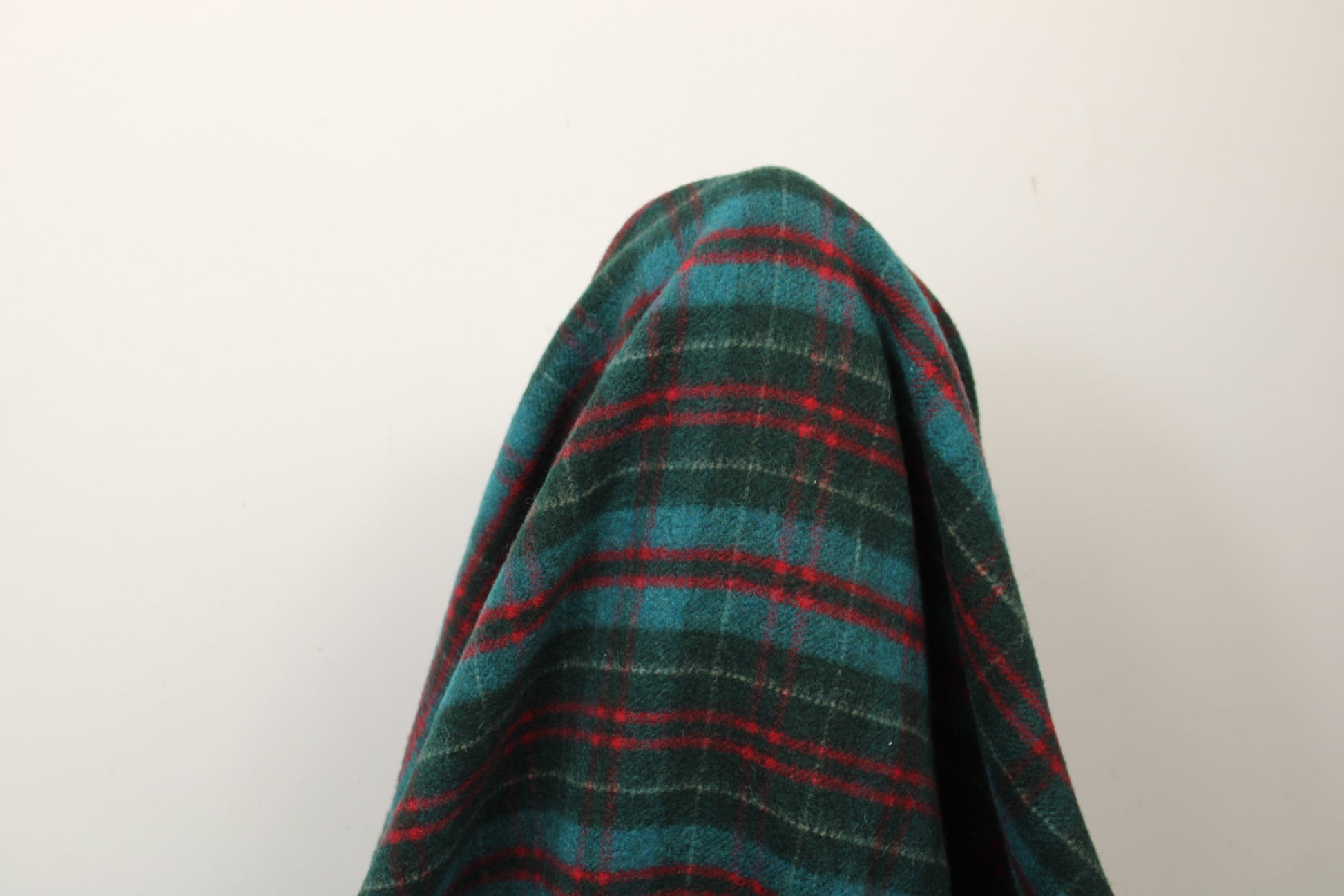 Tissu laine mohair - à carreaux - ton bleu vert canard - photo 3/5 | So Tissus