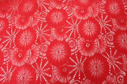 Tissu dentelle fleuri - rouge - photo 5/5 | So Tissus
