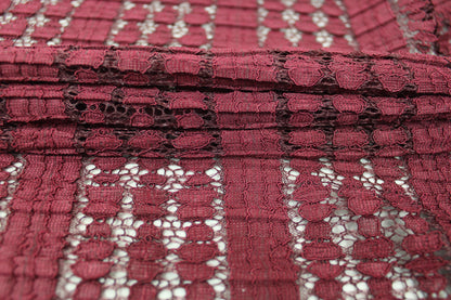 Tissu dentelle plissé - bordeaux - photo 2/5 | So Tissus