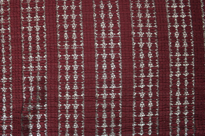 Tissu dentelle plissé - bordeaux - photo 4/5 | So Tissus