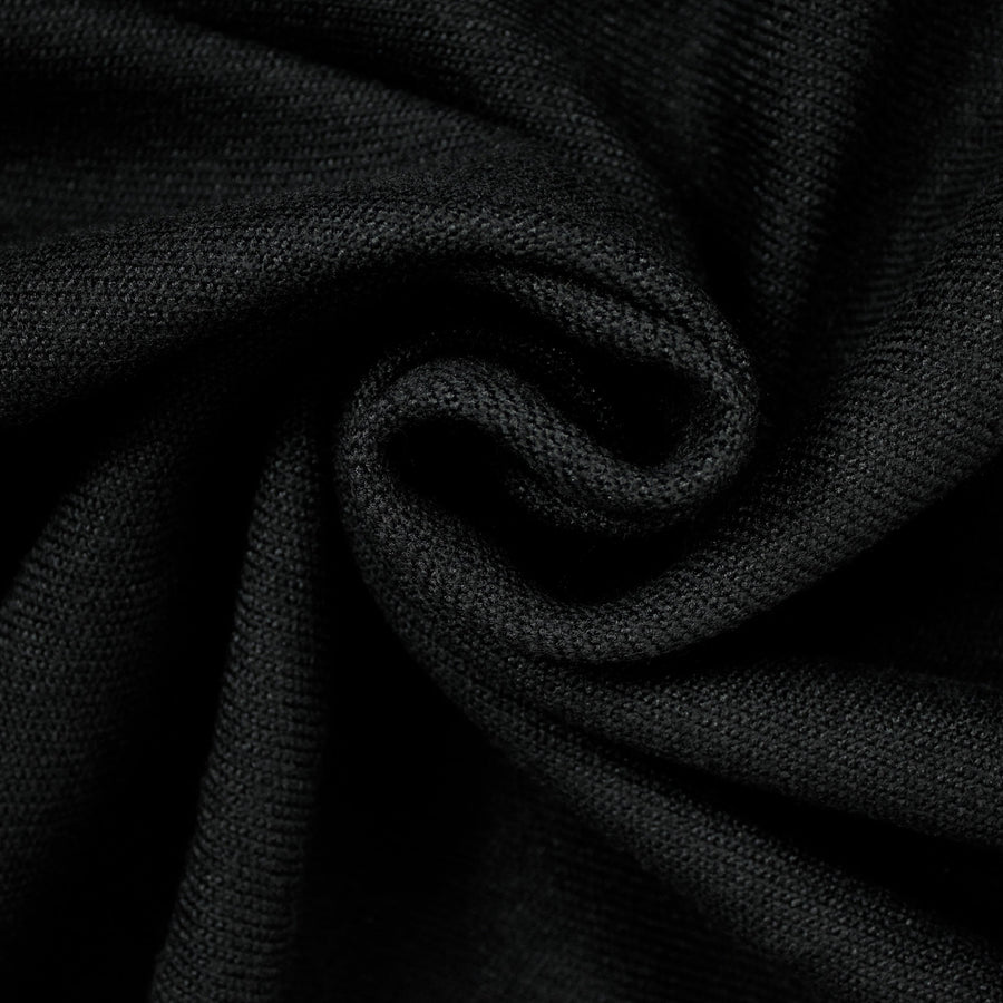 Tissu twill de laine épais- noir