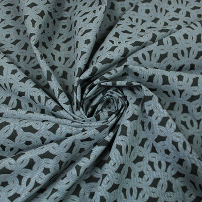 Tissu popeline de coton imprimé cercle - noir et gris - photo 1/5 | So Tissus