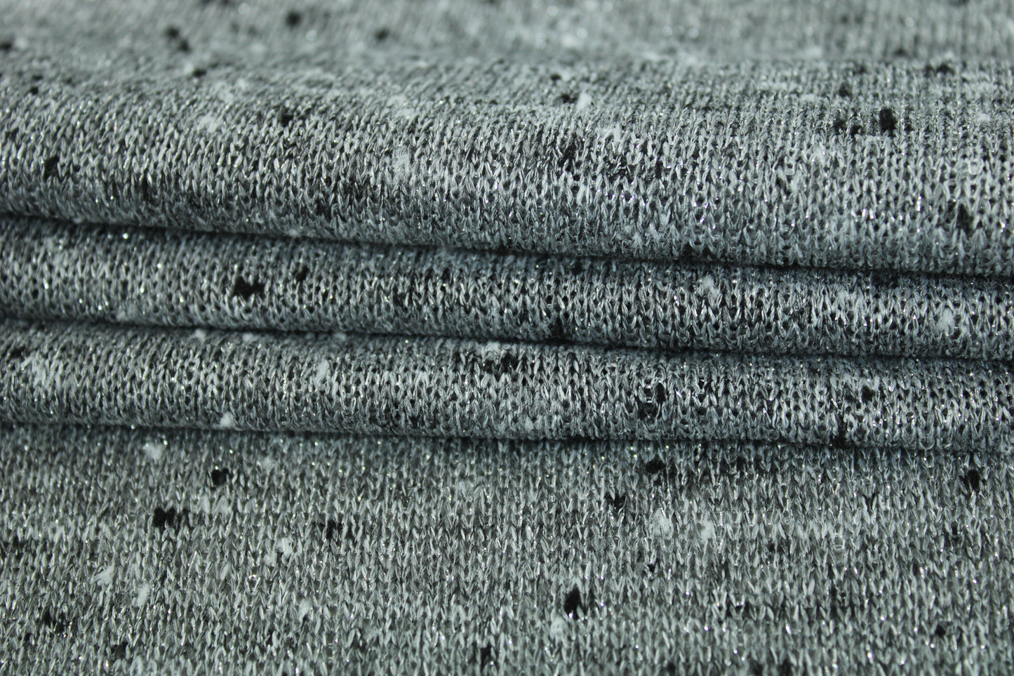 Tissu maille moucheté - gris et argent - photo 2/4 | So Tissus