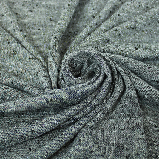 Tissu maille moucheté - gris et argent - photo 1/4 | So Tissus