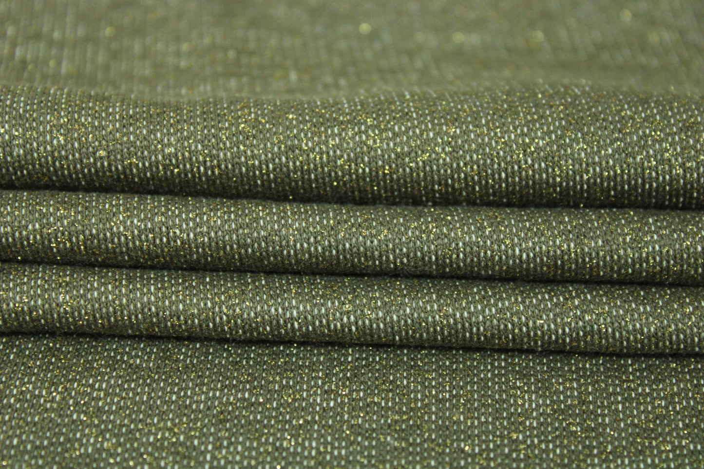 Tissu molleton fin - kaki et doré - photo 2/3 | So Tissus