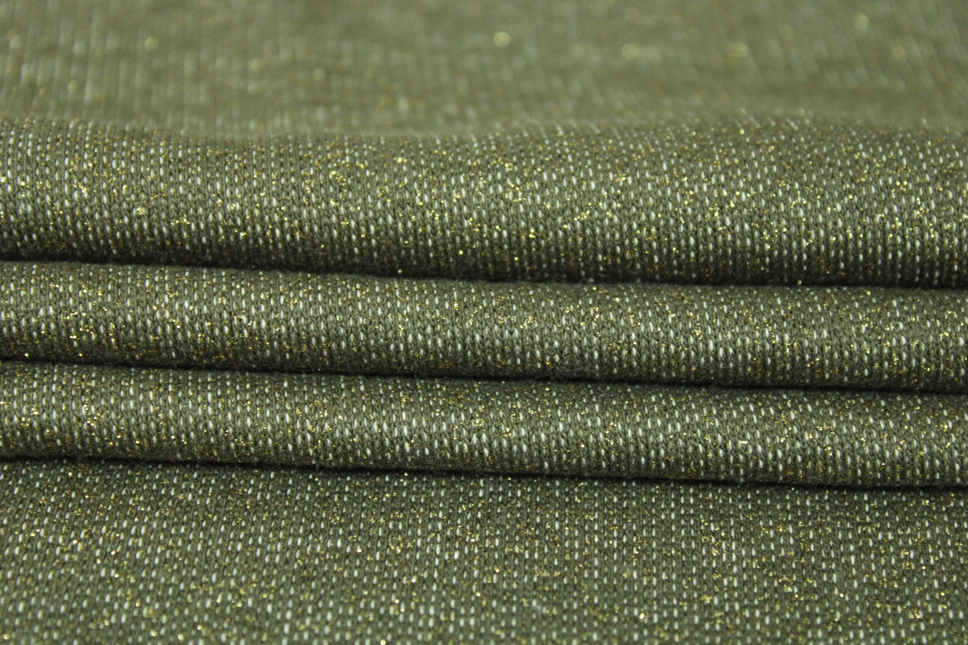 Tissu molleton fin - kaki et doré - photo 2/3 | So Tissus