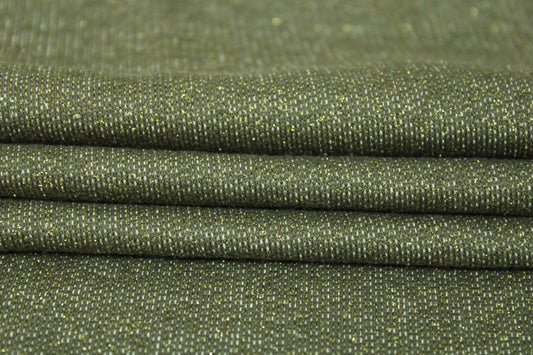 Tissu molleton fin - kaki et doré - photo 2/3 | So Tissus