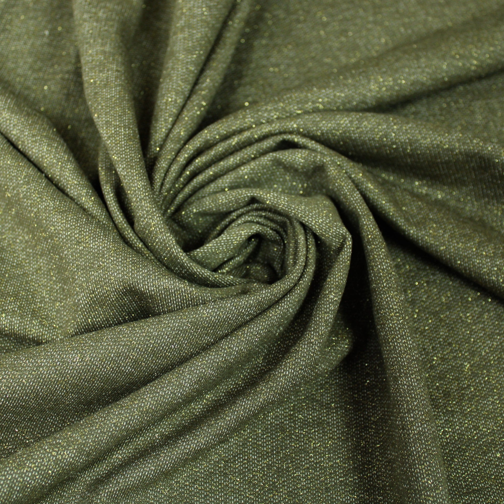 Tissu molleton fin - kaki et doré - photo 1/3 | So Tissus