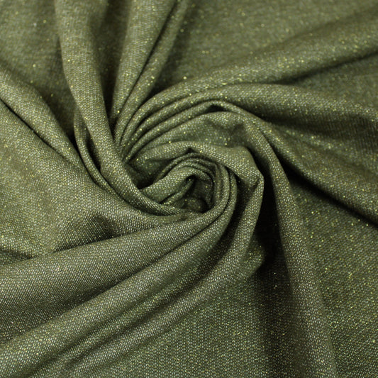 Tissu molleton fin - kaki et doré - photo 1/3 | So Tissus