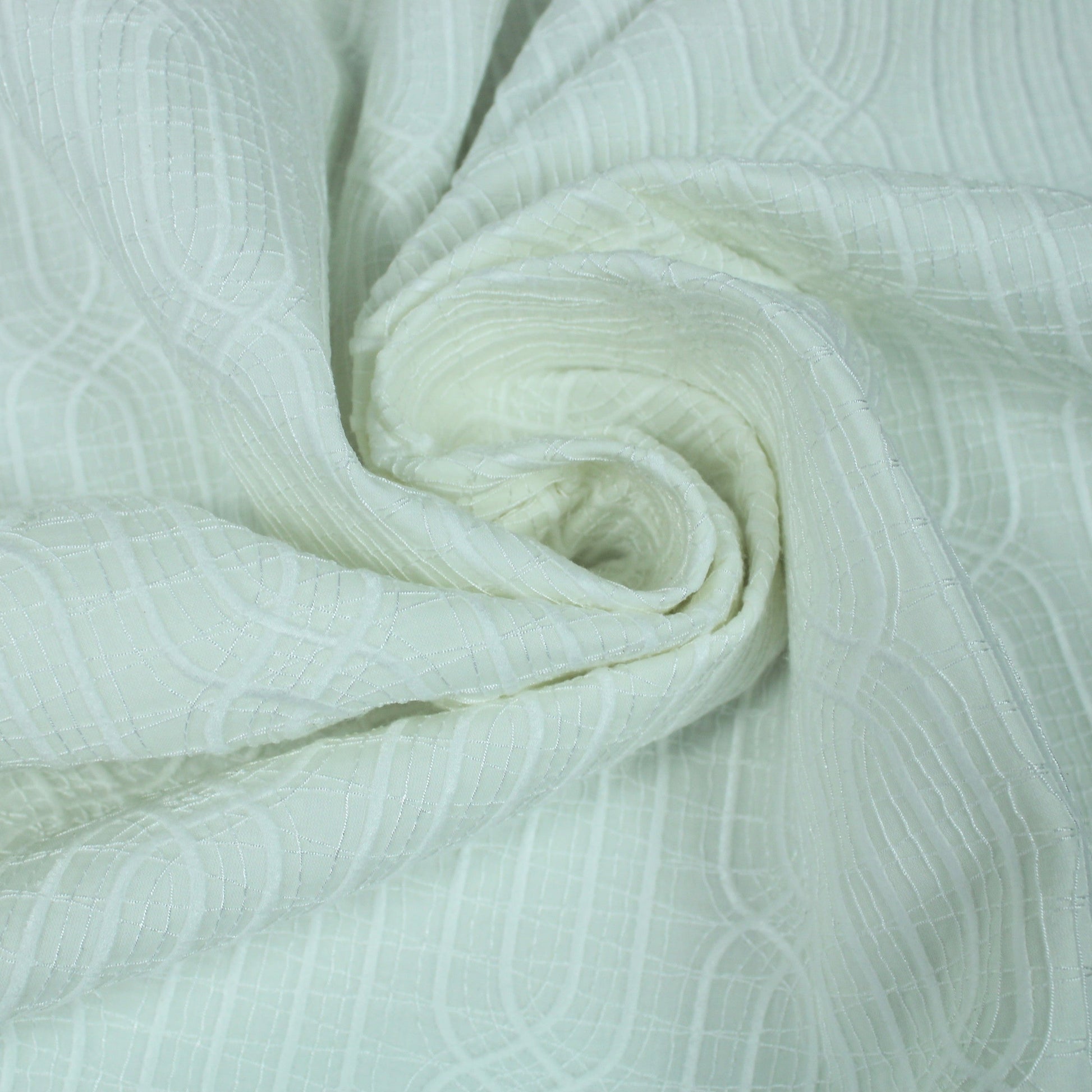 Tissu brocart motif géométrique - blanc irisée - photo 1/3 | So Tissus