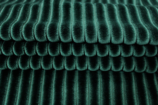 Tissu velours grosse côte - vert sapin - photo 2/5 | So Tissus