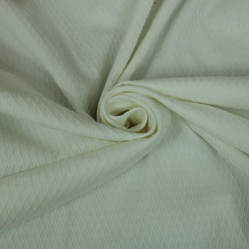 Tissu popeline de coton alvéolé - blanc