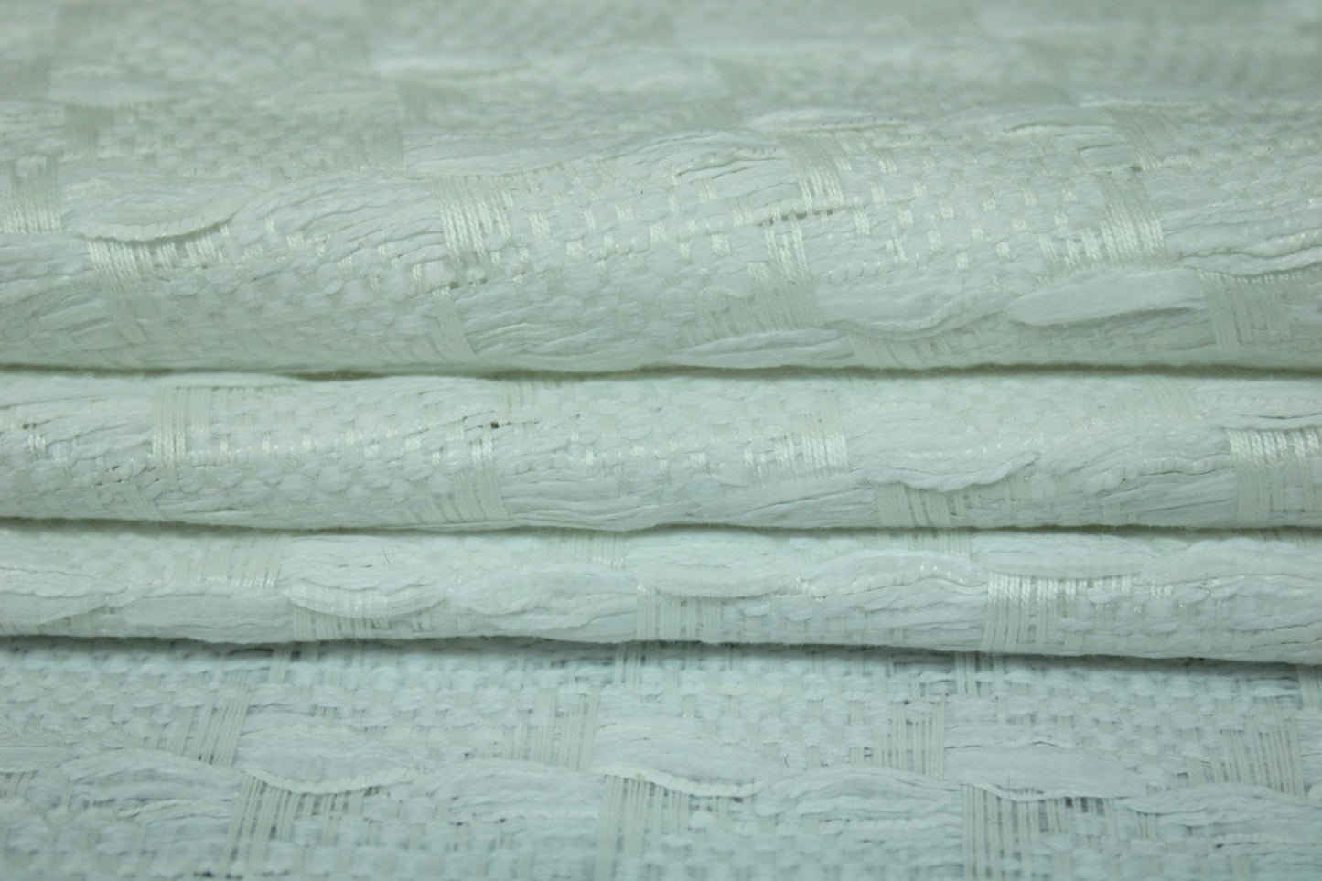 Tissu tweed à carreaux - ton sur ton - blanc - photo 2/5 | So Tissus