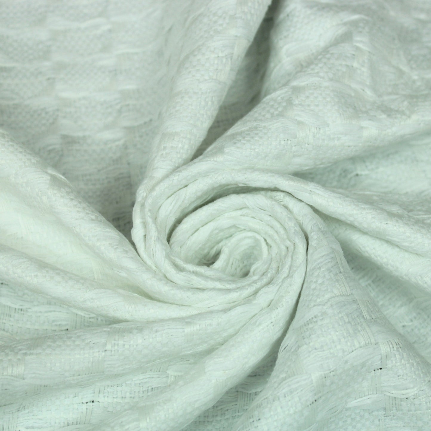 Tissu tweed à carreaux - ton sur ton - blanc - photo 1/5 | So Tissus
