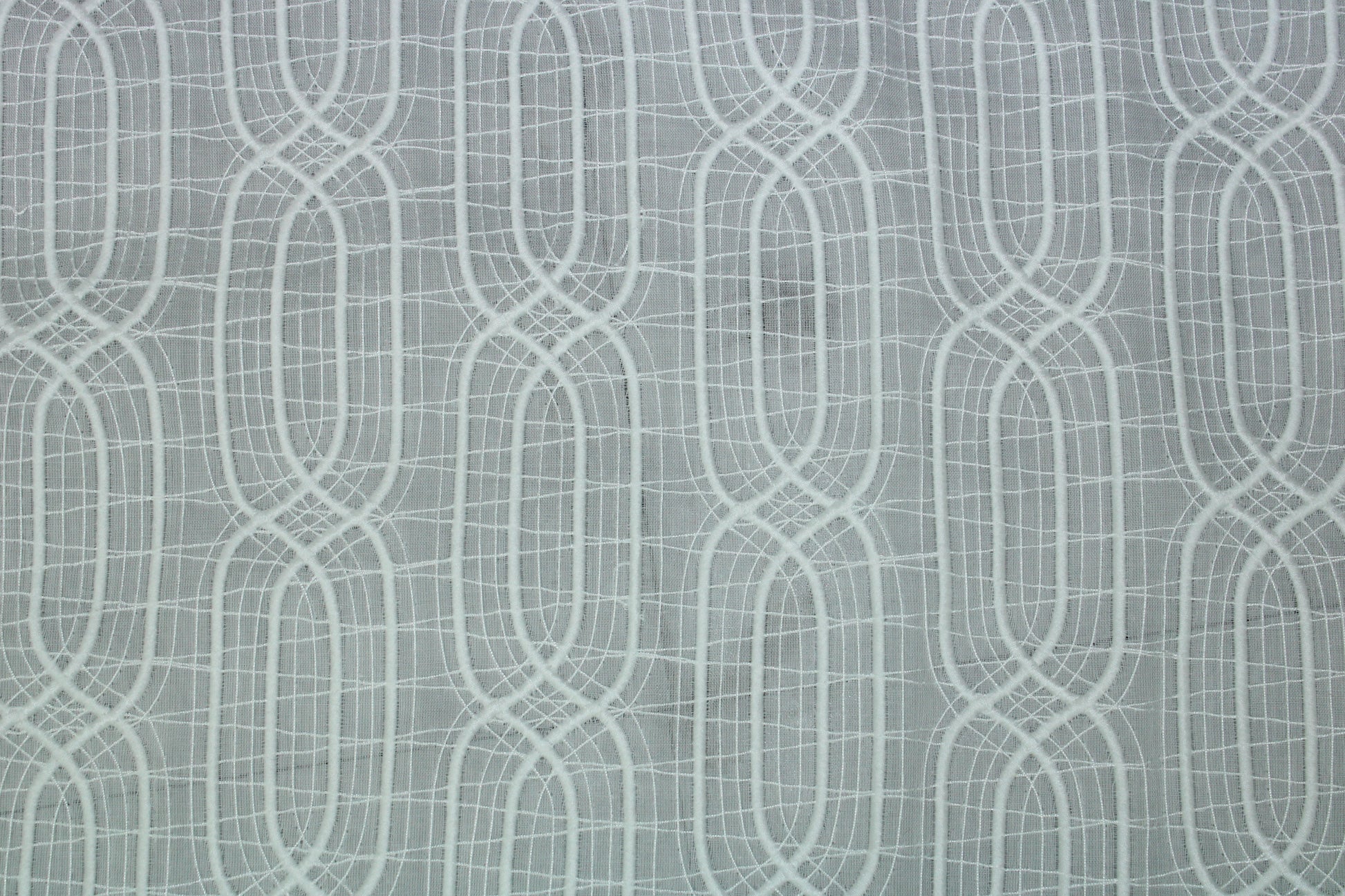Tissu voile coton brodé - motif géométrique - blanc - photo 4/6 | So Tissus