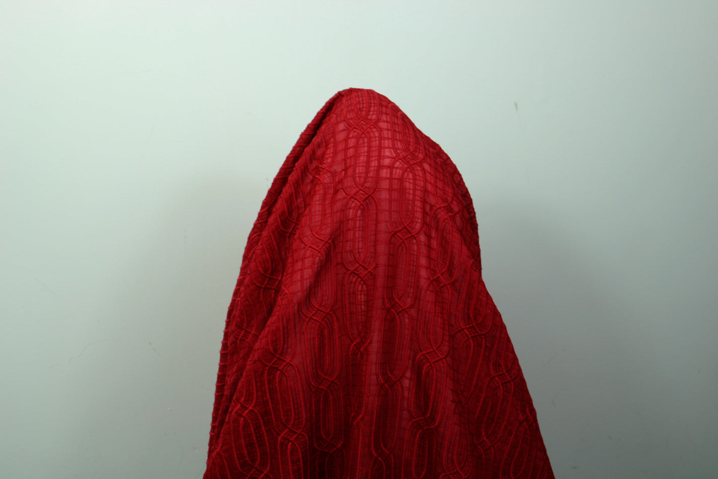 Tissu voile coton brodé - motif géométrique - rouge foncé - photo 3/5 | So Tissus
