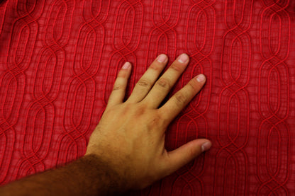 Tissu voile coton brodé - motif géométrique - rouge foncé - photo 5/5 | So Tissus