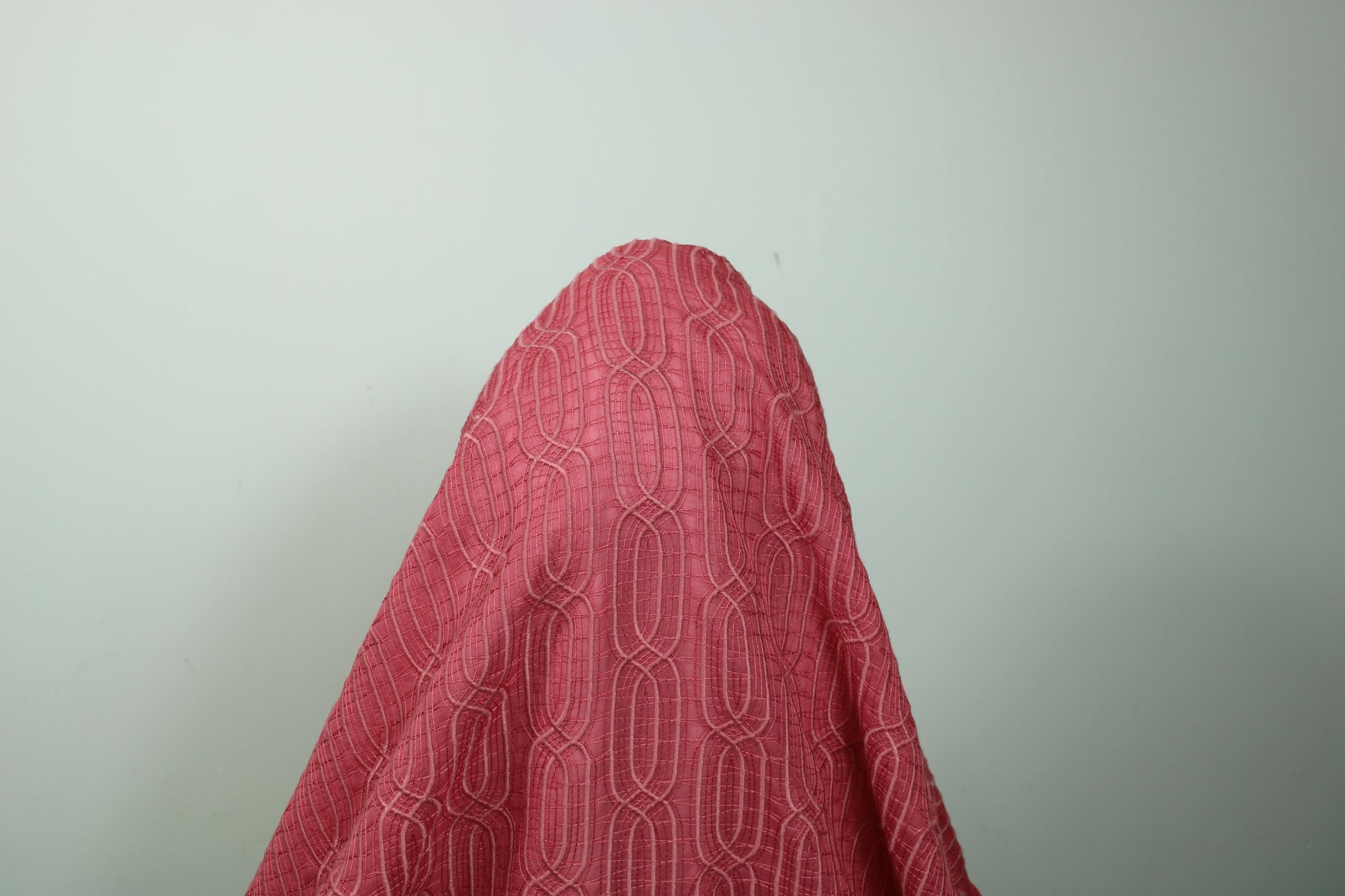 Tissu voile coton brodé - motif géométrique - saumon - photo 3/5 | So Tissus