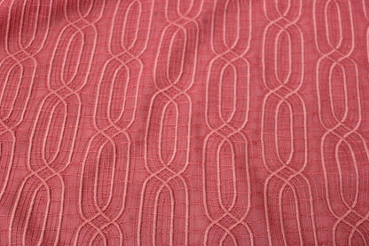 Tissu voile coton brodé - motif géométrique - saumon - photo 4/5 | So Tissus