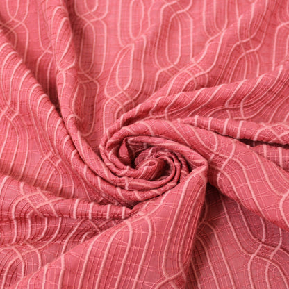 Tissu voile coton brodé - motif géométrique - saumon - photo 1/5 | So Tissus
