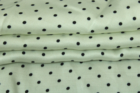 Tissu satin de viscose - à pois - écru et noir - photo 2/5 | So Tissus
