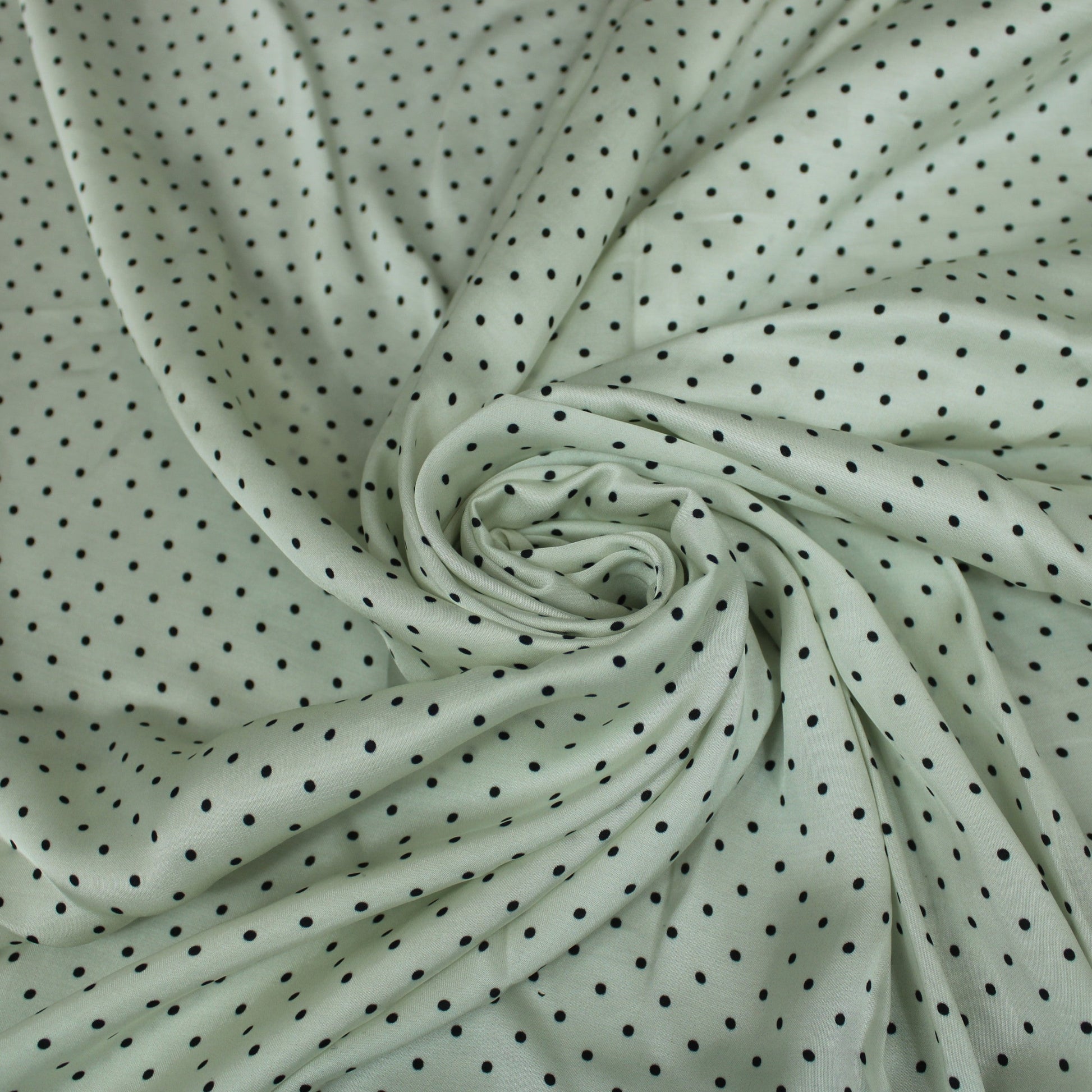 Tissu satin de viscose - à pois - écru et noir - photo 1/5 | So Tissus