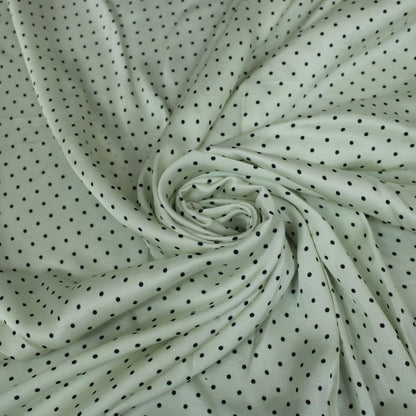 Tissu satin de viscose - à pois - écru et noir - photo 1/5 | So Tissus