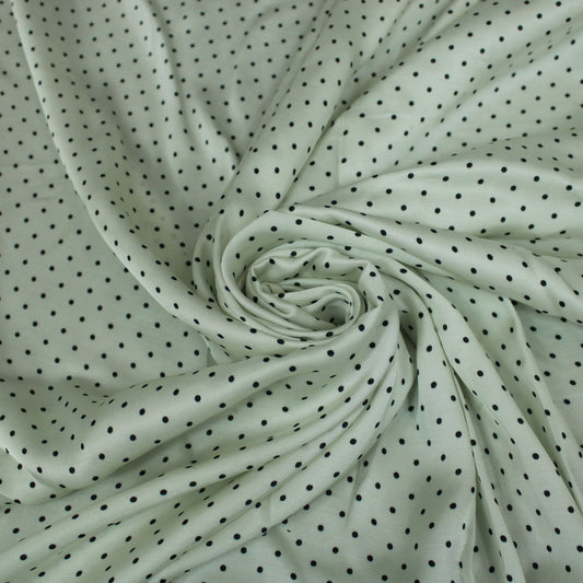 Tissu satin de viscose - à pois - écru et noir - photo 1/5 | So Tissus