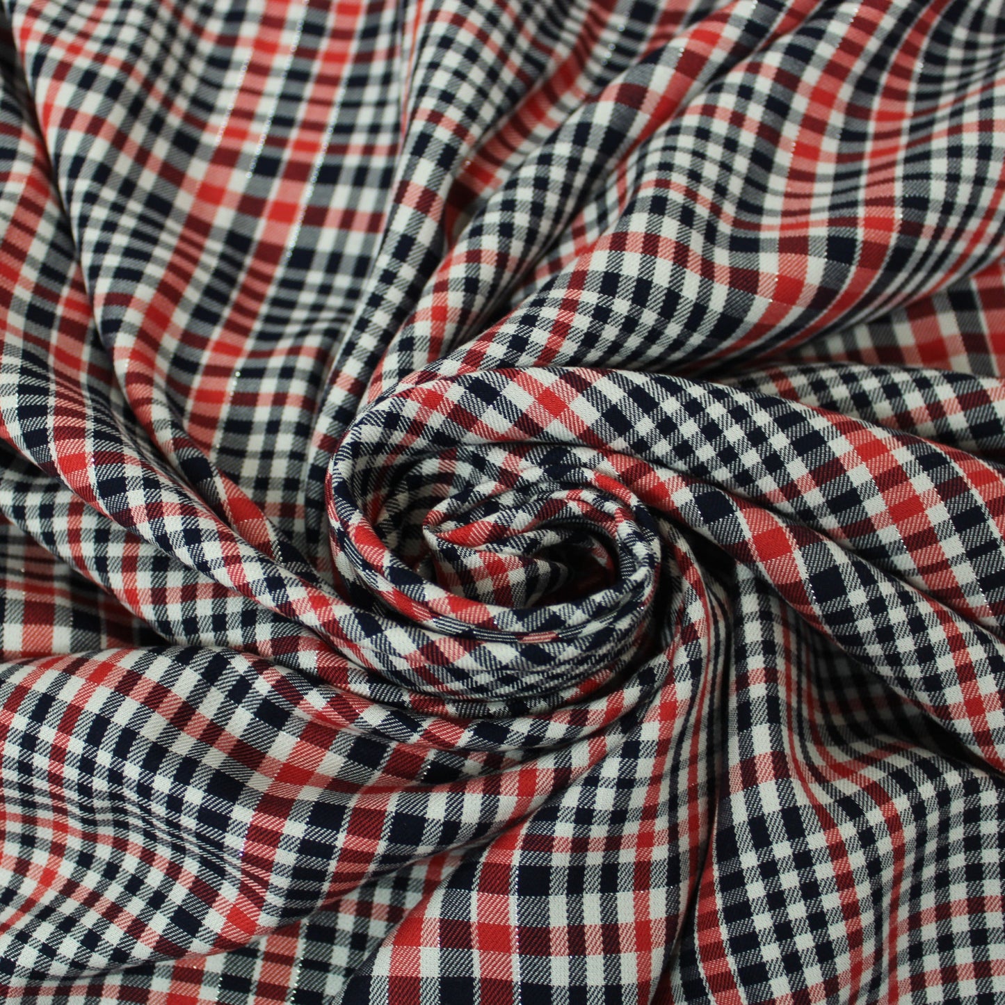 Tissu viscose - à carreaux - rouge, blanc et bleu - photo 1/4 | So Tissus