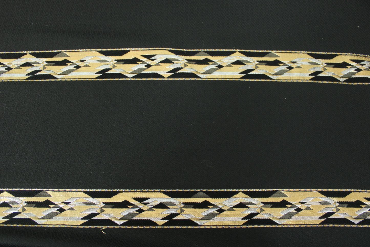 Tissu brocart imprimé rayures - doré et argenté - photo 4/5 | So Tissus
