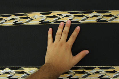 Tissu brocart imprimé rayures - doré et argenté - photo 5/5 | So Tissus